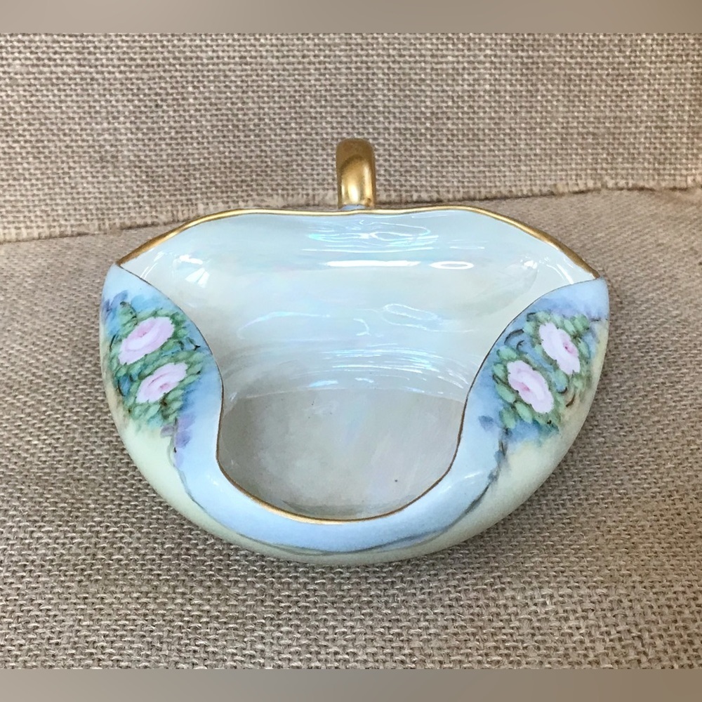 Bavaria Floral Pastel Thumb Handle Candy Dish Hand Painted Elegant Victorian - Picture 5 of 9